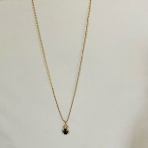 Onyx Pendant Gold Plated Necklace